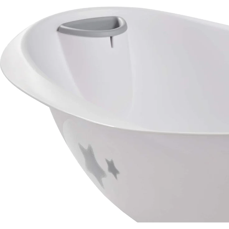 keeeper Stars Ergonomische Babywanne mit Softgriff, Stöpsel und anatomisch geformten Badesitz, Ab 0 bis ca. 6 Monate, Natalia, Weiß – Bild 3