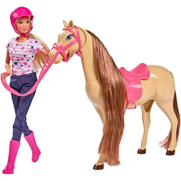Simba 105730939 - Steffi Love Riding Tour / im Reitoutfit / mit 2 Pferd / vollbewegliche Puppe / Ankleidepuppe / 29cm, für Kinder ab 3 Jahren