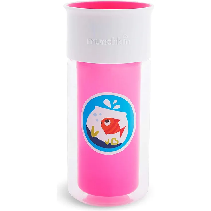 Munchkin Miracle 360 Trinkbecher, Personalisierbar und Isoliert, Rosa, 266 ml