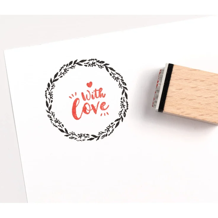 folia 31107 - Holzstempelset Handmade, inklusive 11 Holzstempel und 2 Stempelkissen - ideal zum Verzieren von Karten, Freundschaftsbüchern, für Lettering und Scrapbooking – Bild 7