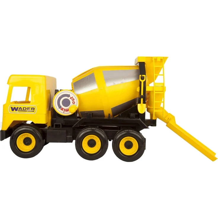 Wader 32124 - Middle Truck Betonmischer mit drehbarer Mischtrommel, Spielzeugauto ab 3 Jahren, ca. 43 cm, gelb, ideal als Geschenk für kreatives Spielen – Bild 2
