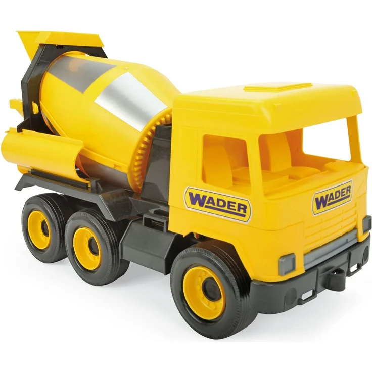 Wader 32124 - Middle Truck Betonmischer mit drehbarer Mischtrommel, Spielzeugauto ab 3 Jahren, ca. 43 cm, gelb, ideal als Geschenk für kreatives Spielen – Bild 3