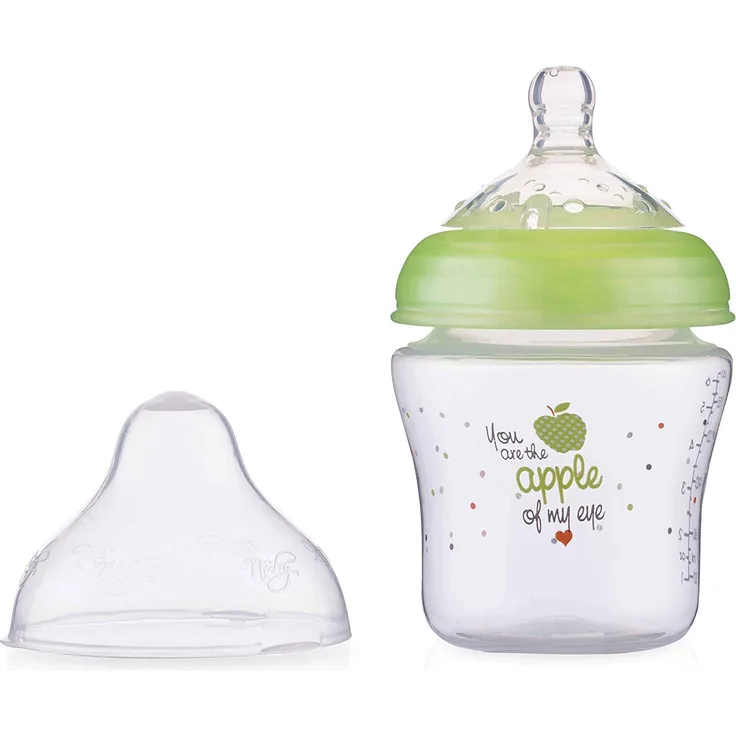 Little Moments - Weithalsflasche – Grün - Langsamer Trinkfluss – 180ml - 0M+