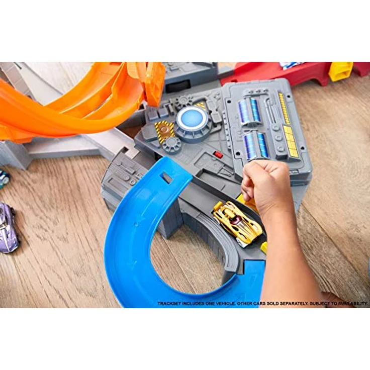 Hot Wheels CDL45 Action Mega Crash Superbahn, Trackset mit Loopings und Kurven inkl. 2 Starter und 1 Spielzeugauto, ab 6 Jahren – Bild 5