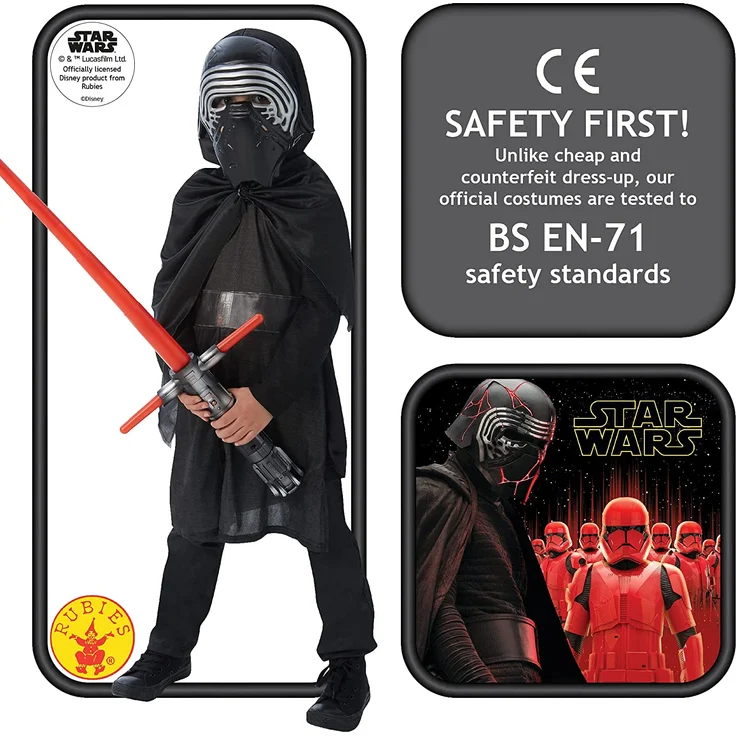 Rubie's 3620261 - EP7 Kylo Ren deluxe child, M (5-6 Jahre), schwarz – Bild 3