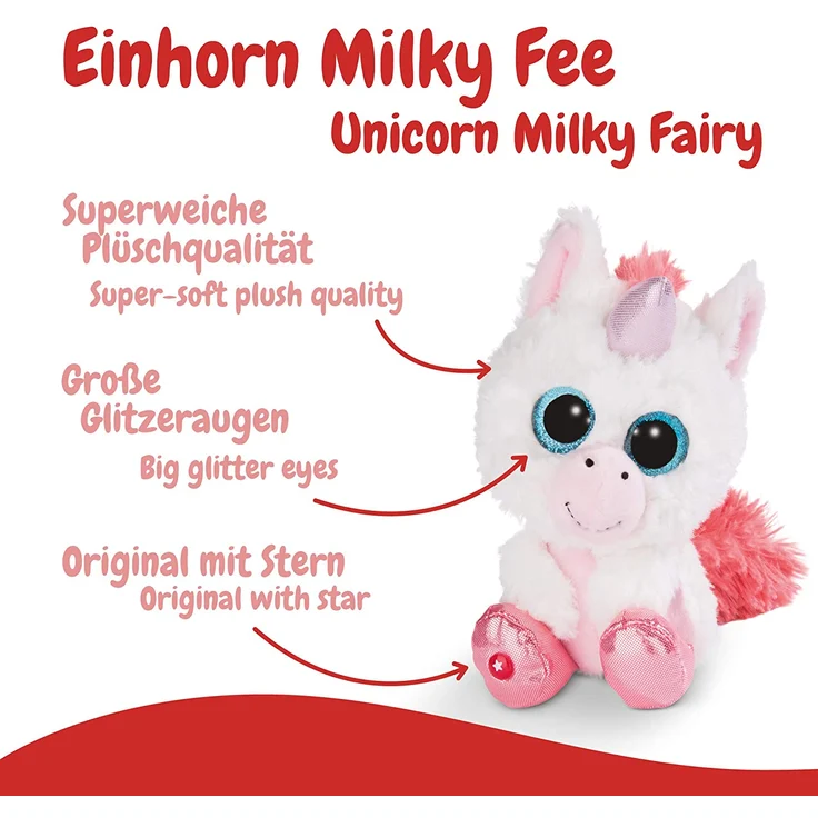NICI Glubschis: Das Original – Glubschis Einhorn Milky-Fee 15 cm – Kuscheltier Einhorn mit großen Augen – Flauschiges Plüschtier mit großen Glitzeraugen – Schmusetier für Kuscheltierliebhaber – 45563 – Bild 3