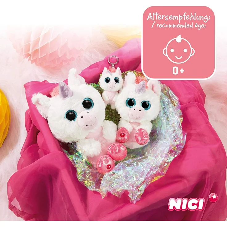 NICI Glubschis: Das Original – Glubschis Einhorn Milky-Fee 15 cm – Kuscheltier Einhorn mit großen Augen – Flauschiges Plüschtier mit großen Glitzeraugen – Schmusetier für Kuscheltierliebhaber – 45563 – Bild 5