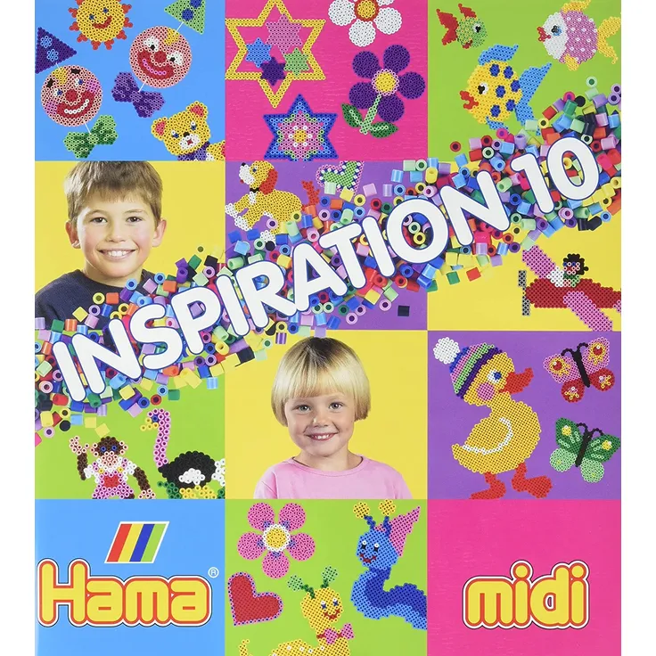 Hama Perlen 399-10 Inspiration Heft Nr. 10 Vorlagenbuch mit farbenfrohen Ideen, Motiven und Anleitungen zum Basteln mit Bügelperlen, kreativer Bastelspaß für Groß und Klein