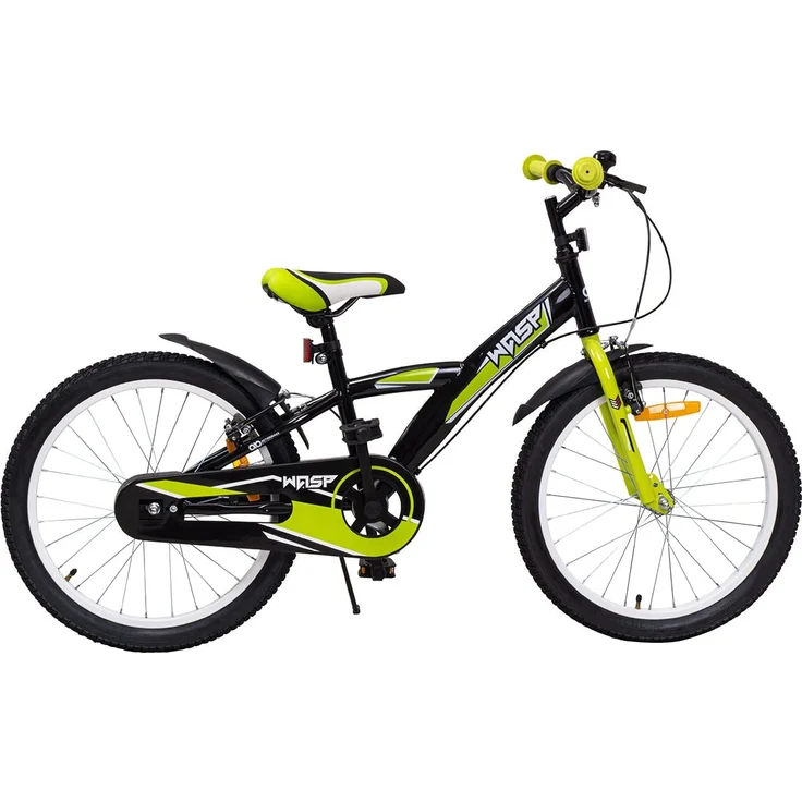 Kinderfahrrad Wasp 20 Zoll Kinder Fahrrad schwarz mit Fahrradständer Kinderrad (Schwarz-Grün) – Bild 8