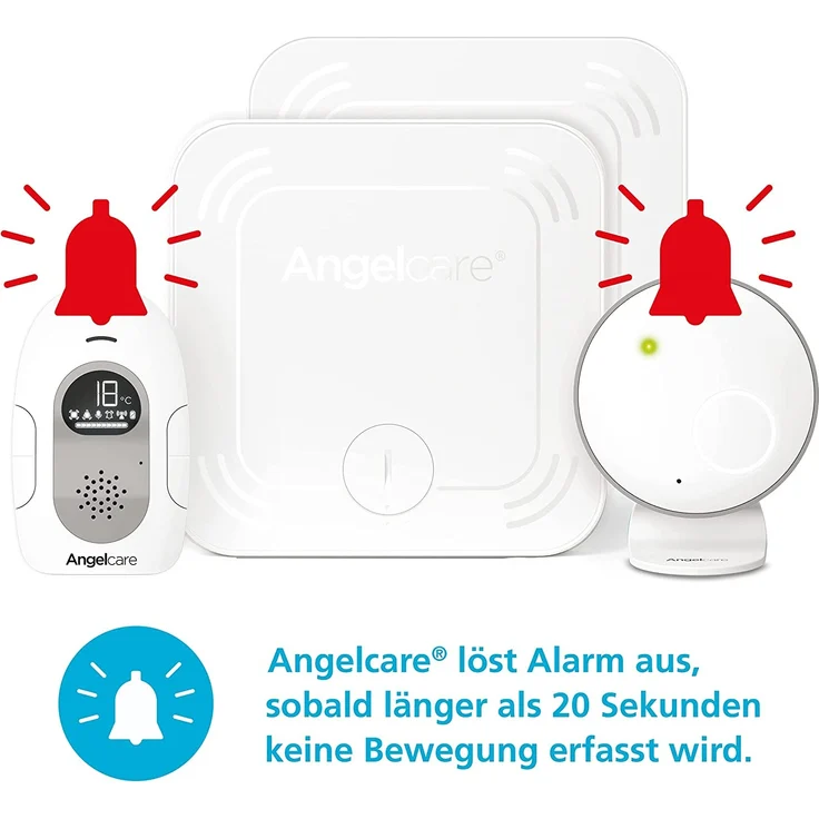 Angelcare SmartSensor Pro 2-in-1 Baby-Überwachung Audio + Bewegung mit zwei Wireless Sensormatten – Bild 2