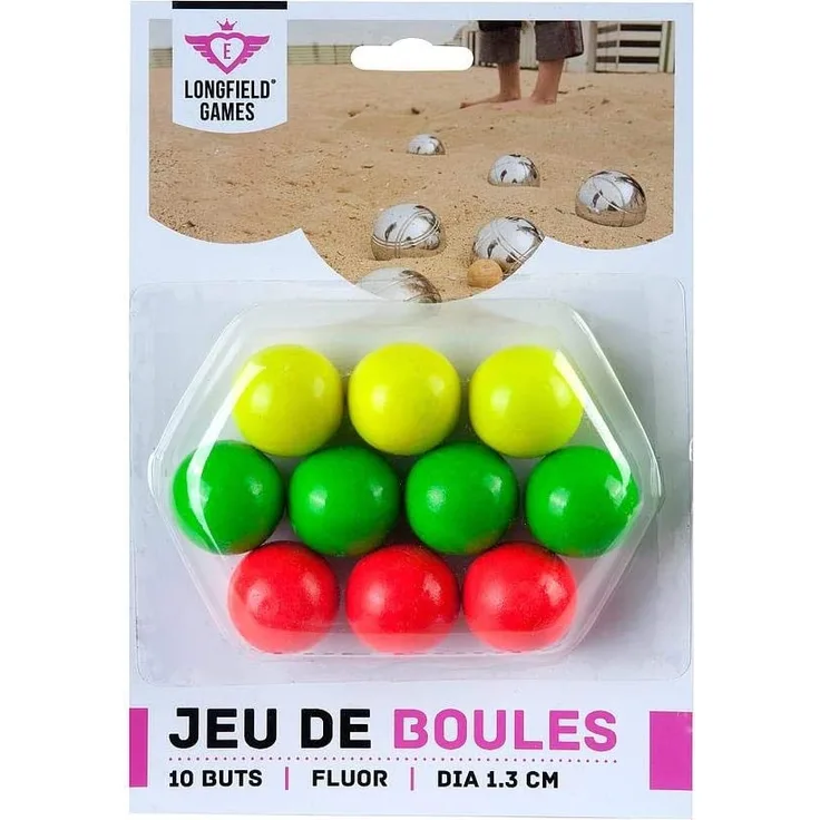 10 Zielkugeln für Boule in Fluorfarbe, Durchmesser 30 mm
