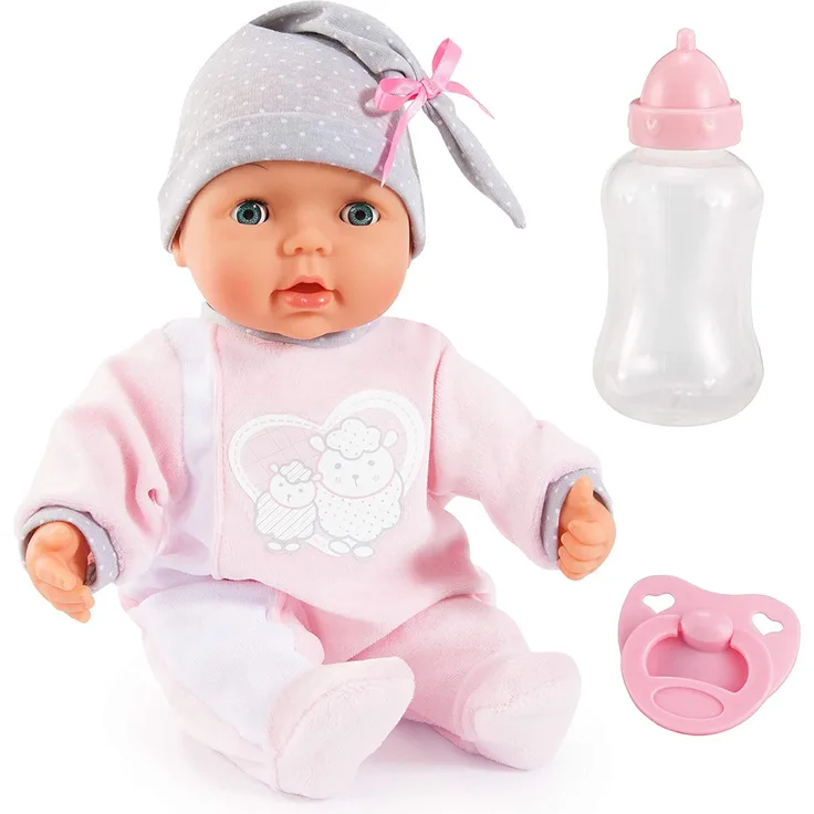 Bayer Design 93829 My Piccolina Interactive Puppe, Funktionspuppe, sprechend (Babylaute), interaktiv, rosa