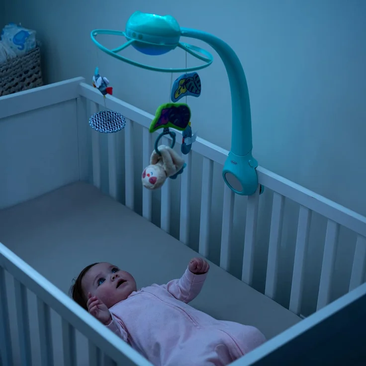 Infantino Dream Buddies 3-in-1 anpassbares Projektor-Musik-Mobile zum Aufhängen über dem Babybett oder Tisch, mit Aufwach-Modus, um Tageslicht zu simulieren, mit 6 Melodien und 4 Naturgeräuschen – Bild 5