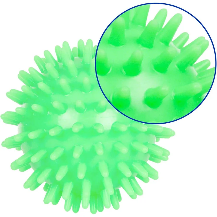 Igelball Massageball Reflexzonen Massage Selbstmassage soft 7 cm neon-grün, neon-grün – Bild 2