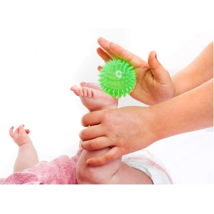 Igelball Massageball Reflexzonen Massage Selbstmassage soft 7 cm neon-grün, neon-grün – Bild 5