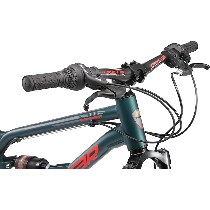 BIKESTAR Alu Kinder Jugend Mountainbike Vollgefedert, 21 Gang Shimano, 24 Zoll ab 9 - 10 Jahre | Fully MTB Scheibenbremse | Grün - Preisvergleich – Bild 5
