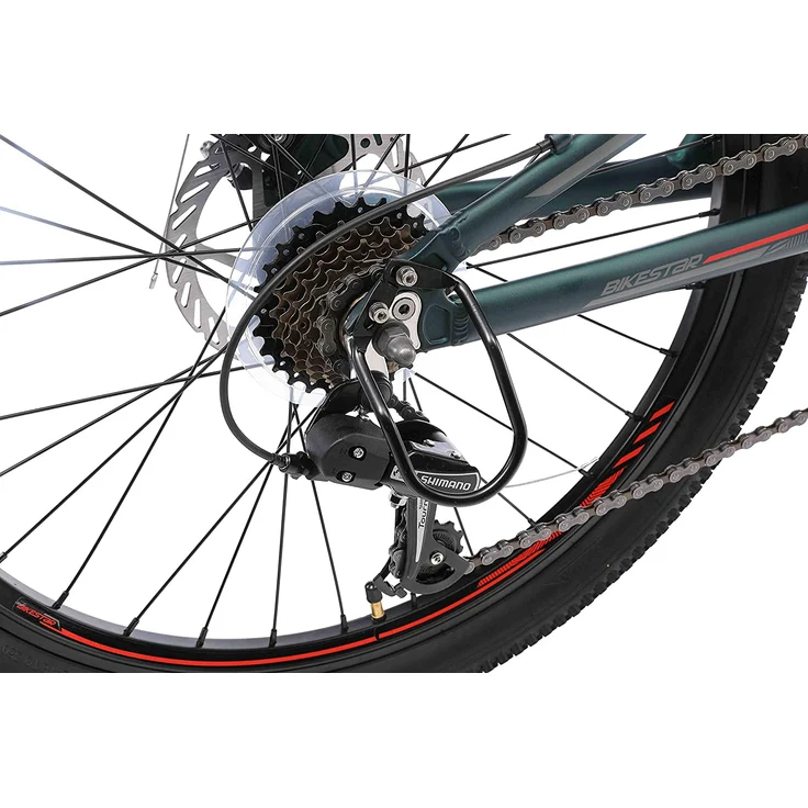 BIKESTAR Alu Kinder Jugend Mountainbike Vollgefedert, 21 Gang Shimano, 24 Zoll ab 9 - 10 Jahre | Fully MTB Scheibenbremse | Grün - Preisvergleich – Bild 8