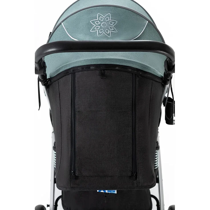 Daliya® Rapidy Buggy / Kinderwagen 0-36 Monate / Sportwagen mit Liegeposition / Wickeltasche, Winterfußsack, Ess- & Spieltisch und mehr Linen Grün – Silber – Bild 8