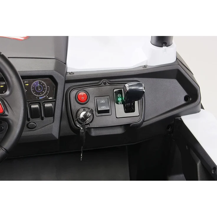 Kinder Elektro Auto Buggy Allrad 4x4 Utv MX Ledersitz Jeep Kinderfahrzeug Auto (Schwarz Weiß) – Bild 8