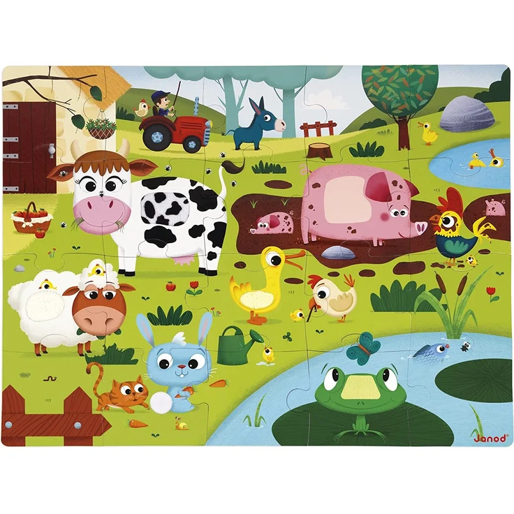 Janod J02772 Taktil Puzzle 20 Teile, Bauernhof - Preisvergleich – Bild 5