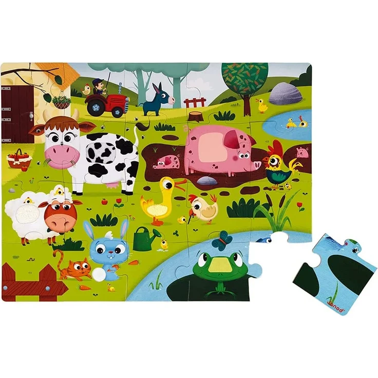 Janod J02772 Taktil Puzzle 20 Teile, Bauernhof - Preisvergleich – Bild 2
