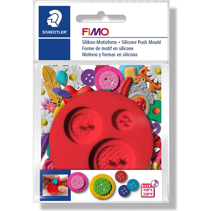 Staedtler Silikon-Motivform Fimo Knöpfe rot