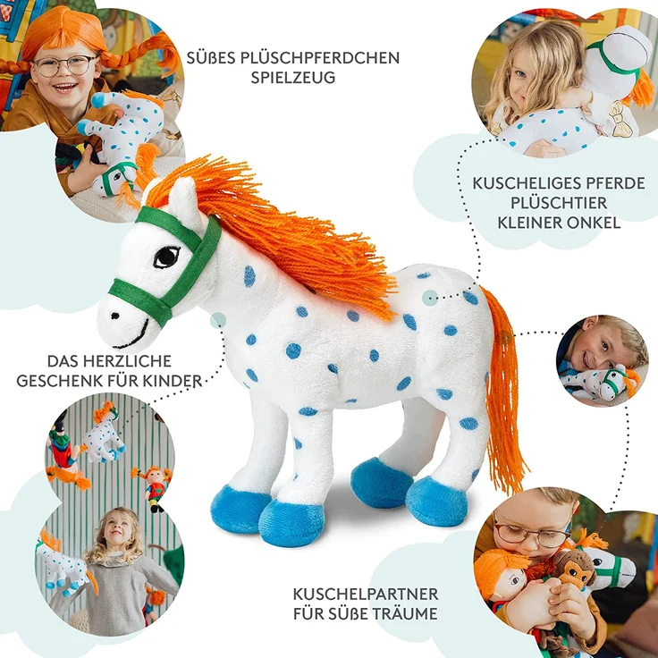 Micki & Friends 44372000 - Kleiner Onkel Puppe 22 cm - Pippi Langstrumpfs Pferd als Stoffpuppe - Teddy - Plüschpuppe Kuscheltier - ab 0+ Monate – Bild 2