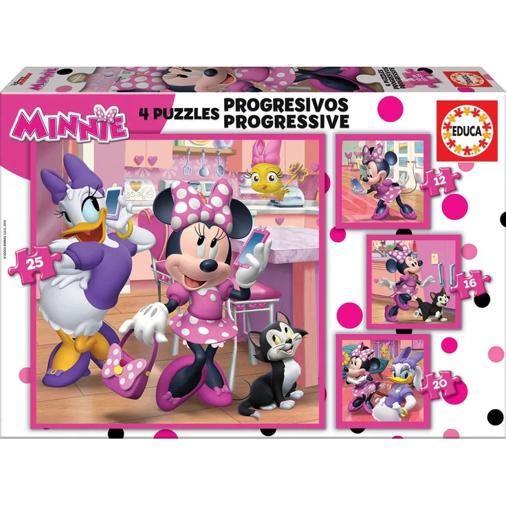 Educa 17630 Mickey Top Départ Progressive Minnie Happy Helpers 12-16-20-25