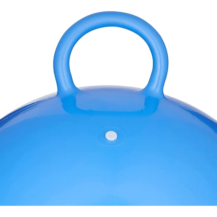 Relaxdays Hüpfball Kinder, Hund, mit Griff, für Drinnen und Draußen, mit Tier-Motiv, weich, 45 cm Durchmesser, blau – Bild 4