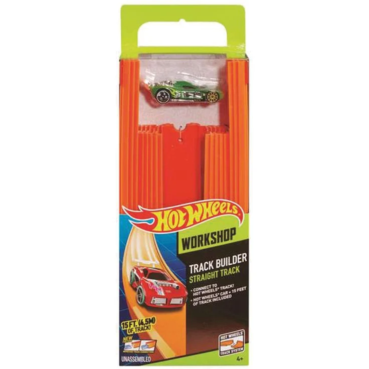 Hot Wheels BHT77 Track Builder Gerade Rennbahn Set, Trackset Zubehör mit ca. 4,5 m Länge und 18 Trackverbindungen inkl. 1 Spielzeugauto, ab 6 Jahren - Preisvergleich – Bild 4