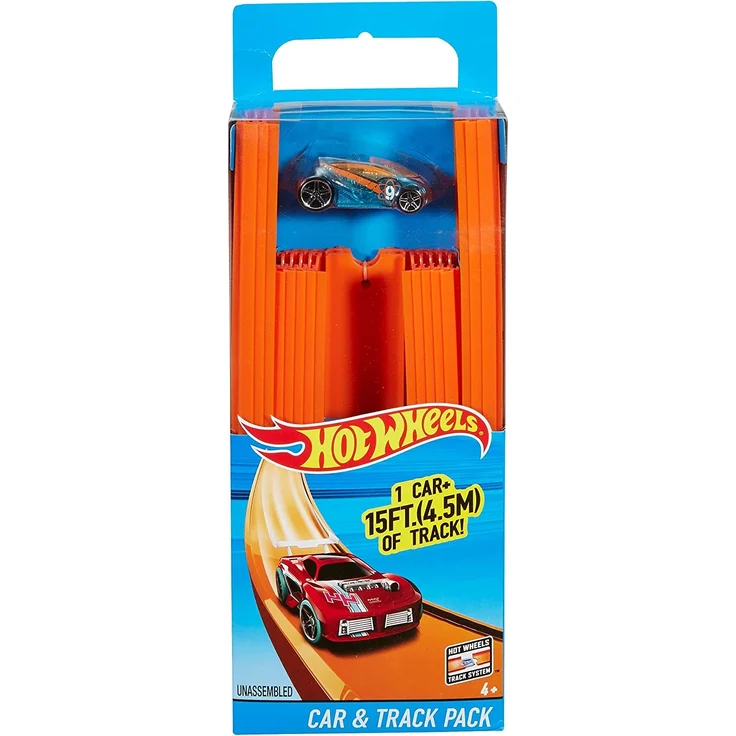 Hot Wheels BHT77 Track Builder Gerade Rennbahn Set, Trackset Zubehör mit ca. 4,5 m Länge und 18 Trackverbindungen inkl. 1 Spielzeugauto, ab 6 Jahren - Preisvergleich – Bild 7