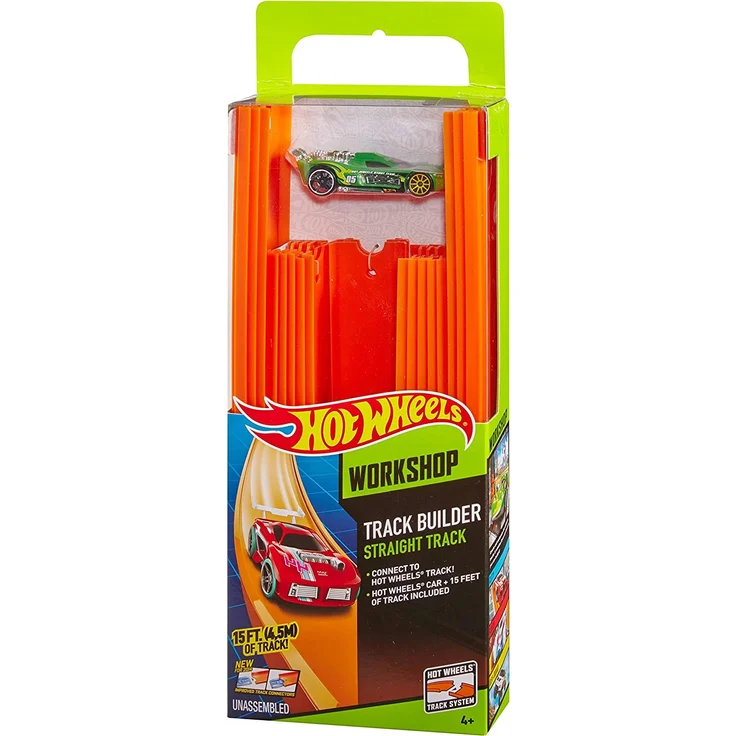 Hot Wheels BHT77 Track Builder Gerade Rennbahn Set, Trackset Zubehör mit ca. 4,5 m Länge und 18 Trackverbindungen inkl. 1 Spielzeugauto, ab 6 Jahren - Preisvergleich – Bild 6