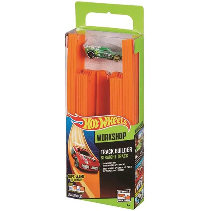 Hot Wheels BHT77 Track Builder Gerade Rennbahn Set, Trackset Zubehör mit ca. 4,5 m Länge und 18 Trackverbindungen inkl. 1 Spielzeugauto, ab 6 Jahren - Preisvergleich – Bild 5