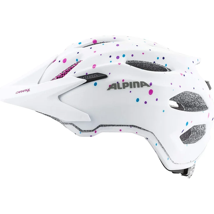 Alpina Junior Carapax White Polka Dots, Größe 51 - 56 cm - Fahrradhelm, Farbe Weiß – Bild 3