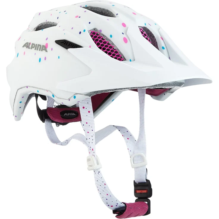 Alpina Junior Carapax White Polka Dots, Größe 51 - 56 cm - Fahrradhelm, Farbe Weiß – Bild 1