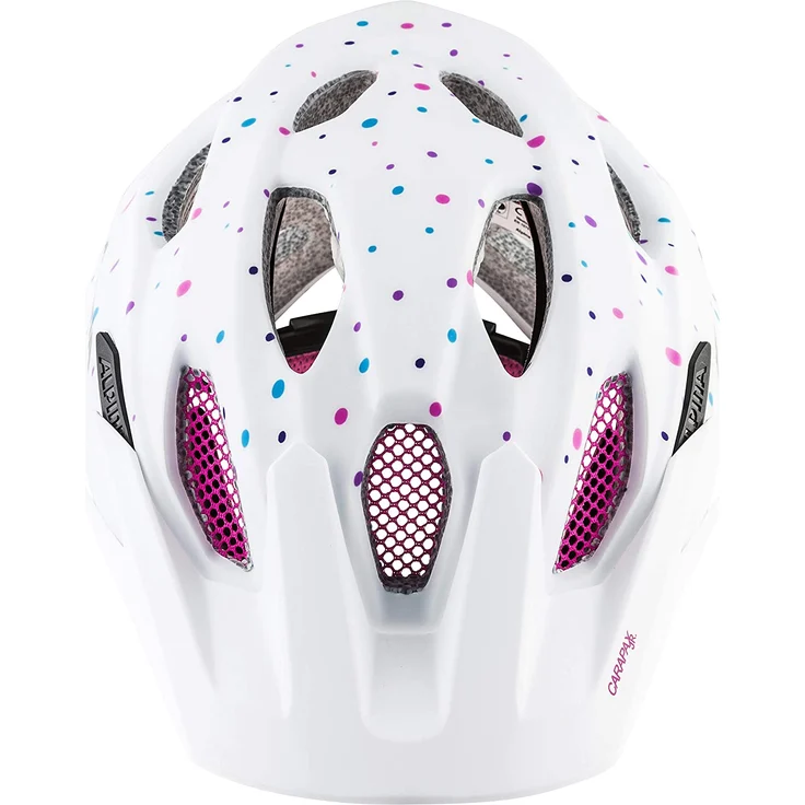 Alpina Junior Carapax White Polka Dots, Größe 51 - 56 cm - Fahrradhelm, Farbe Weiß – Bild 2