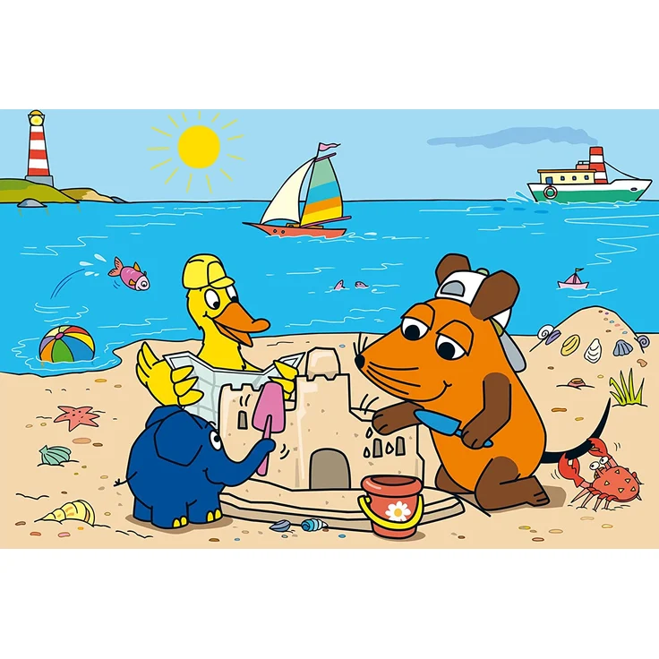 Schmidt Spiele Mouse TV Puzzle 56212, blau, Gute Freunde, 3x24 Teile – Bild 3