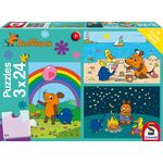 Schmidt Spiele Mouse TV Puzzle 56212, blau, Gute Freunde, 3x24 Teile