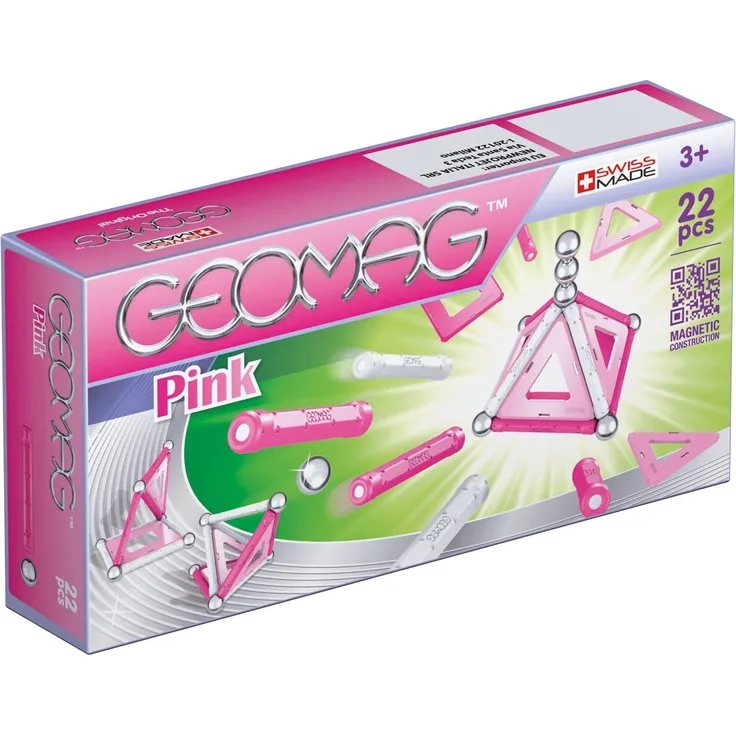 Geomag, Classic Pink 340, Magnetspielzeug Magnetkonstruktion, 22-teilig