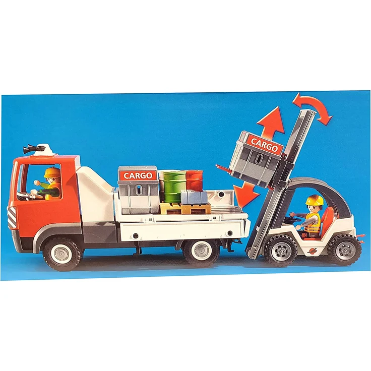 Playmobil 70169 - CARGOHALLE MEGASET MIT GABELSTABLER & CONTAINERTRUCK – Bild 5