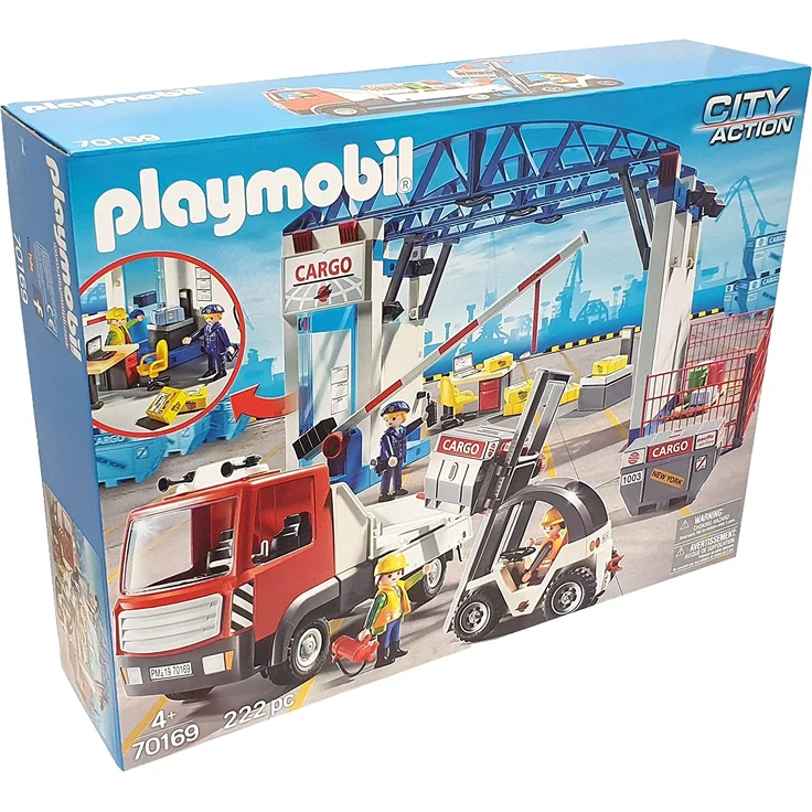 Playmobil 70169 - CARGOHALLE MEGASET MIT GABELSTABLER & CONTAINERTRUCK – Bild 1
