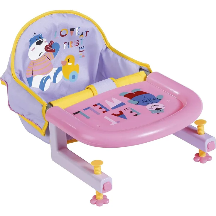 Zapf Creation 828007 BABY born Feeding Tischsitz für Puppen, leicht anzubringen, Puppenzubehör 43 cm