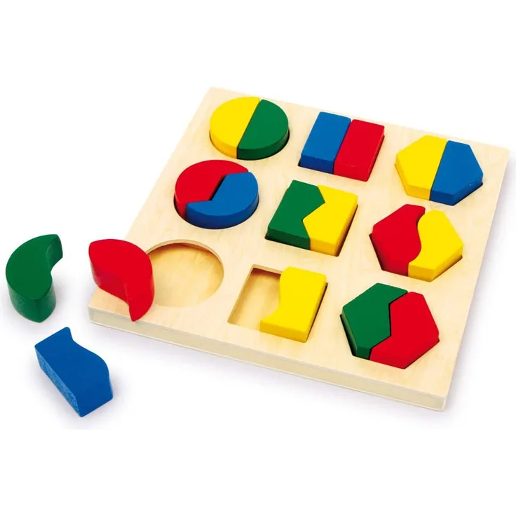 small foot 1600 Steckpuzzle Formen Pärchen aus Holz, mit 9 verschiedenen Mustern