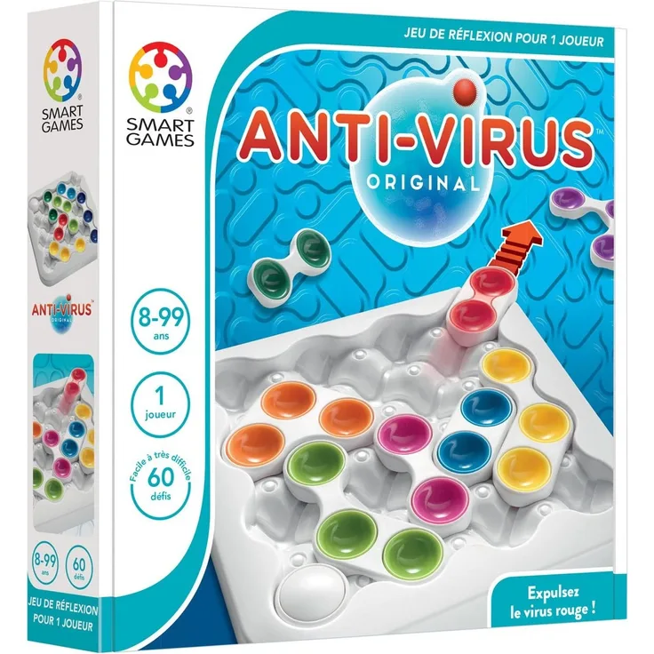 smart games SG 520 FR Denk- und Logikspiel, der Virus muss Raus, Anti-Virus