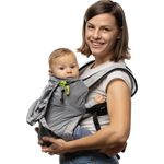 Boba Air Federleichte Babytrage und Kindertrage - Baby Trage ab 3 Monaten (7-20kg) - Kindertragerucksack und Baby Tragetasche mit 2 Tragepositionen (Bauch/Rücken) - Grau