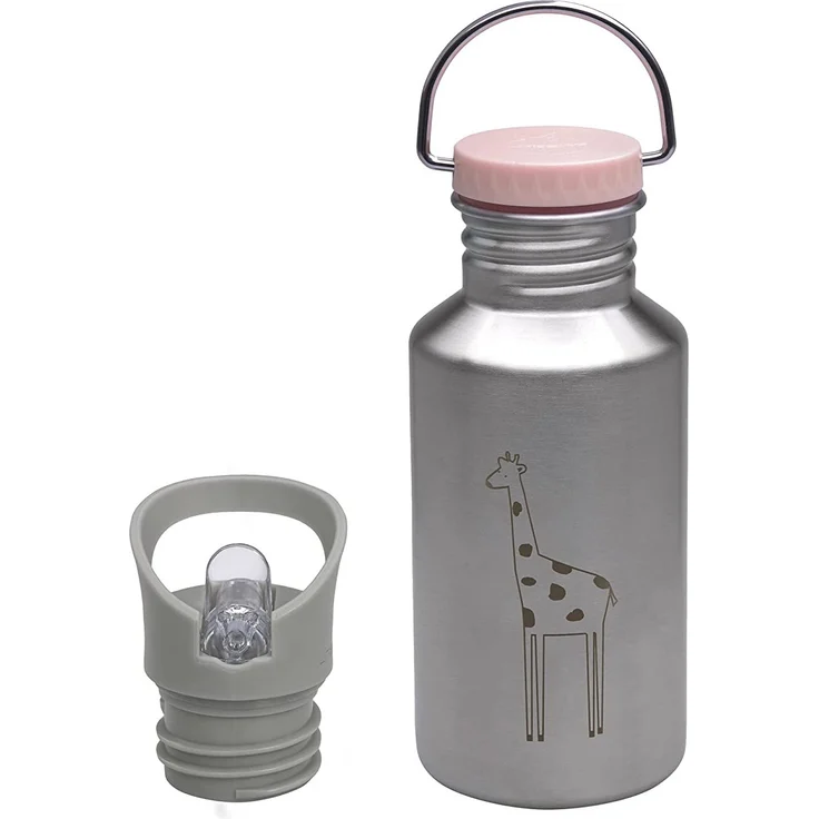 Lässig Trinkflasche Kinder - Edelstahl, Safari Giraffe – Bild 1
