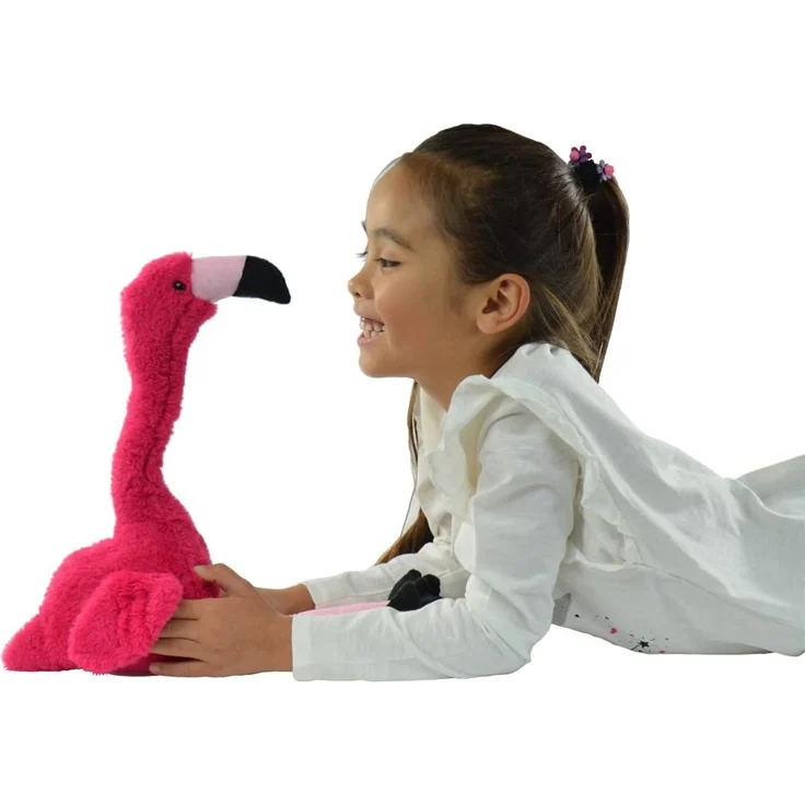 Kögler 76502 - Laber Flamingo Peet, Labertier mit Aufnahme- und Wiedergabefunktion, plappert alles witzig nach und bewegt sich, ca. 34,5 cm groß, ideal als Geschenk für Jungen und Mädchen – Bild 2