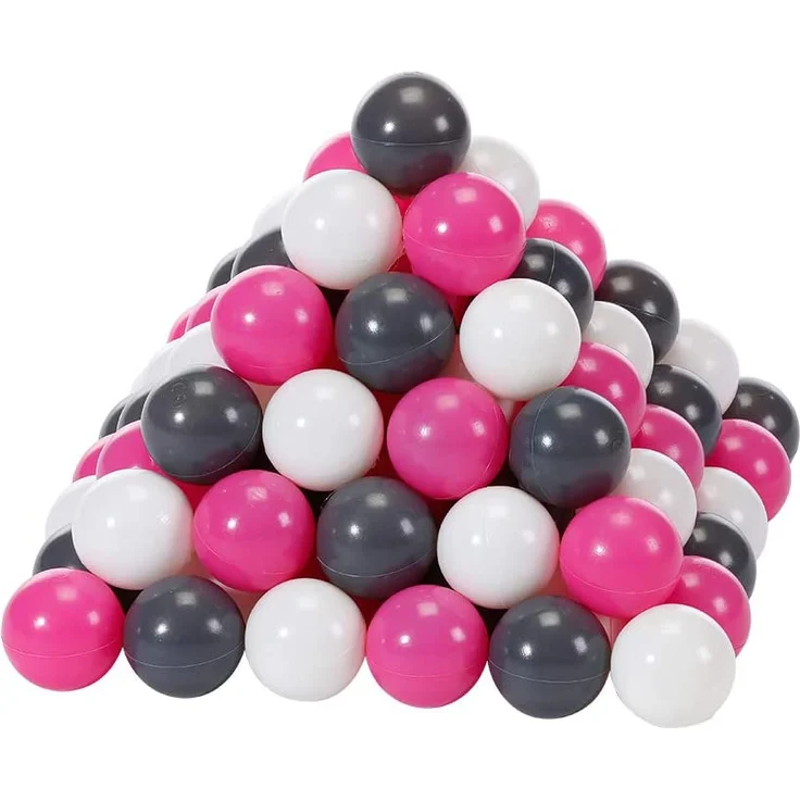 Bälleset ca. Ø6 cm - 100 Bälle fürs Bällebad, white/grey/rose – Bild 1