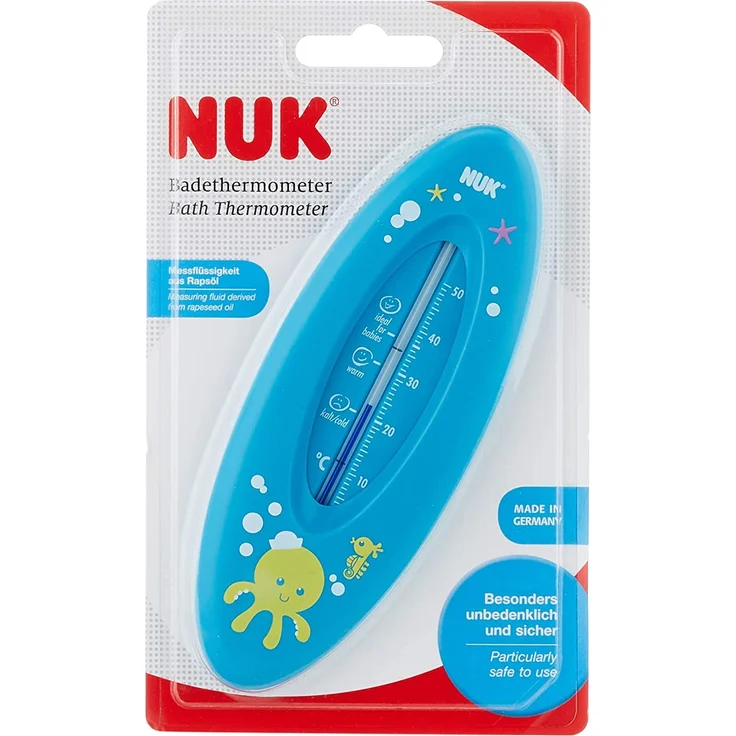 NUK 10256386 Badethermometer für sicheres Baden, natürliche Messflüssigkeit aus Rapsöl, Made in Germany, 1 Stück, blau – Bild 3
