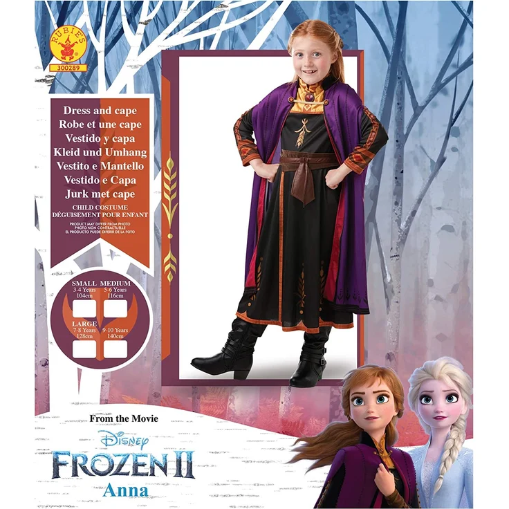 Disney Kostüm für Kinder „Anna“ aus „Die Eiskönigin 2“ S bunt – Bild 2